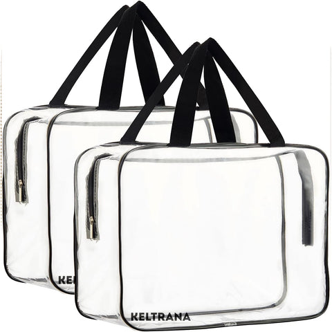 Keltrana 2-Piece Clear Waterproof Cosmetic Organizer Bags