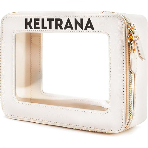 Keltrana Aveniee Clear Travel Makeup Organizer Bag - White