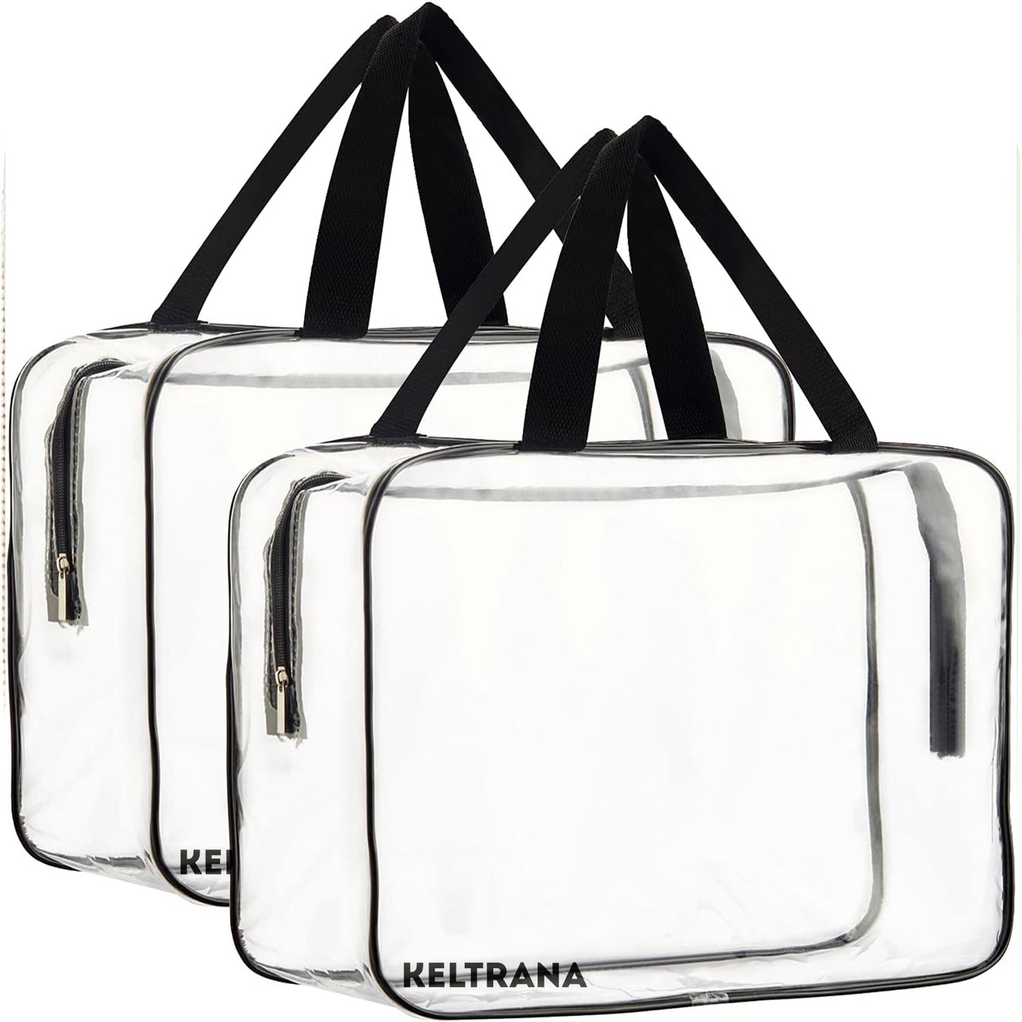 Keltrana 2-Piece Clear Waterproof Cosmetic Organizer Bags