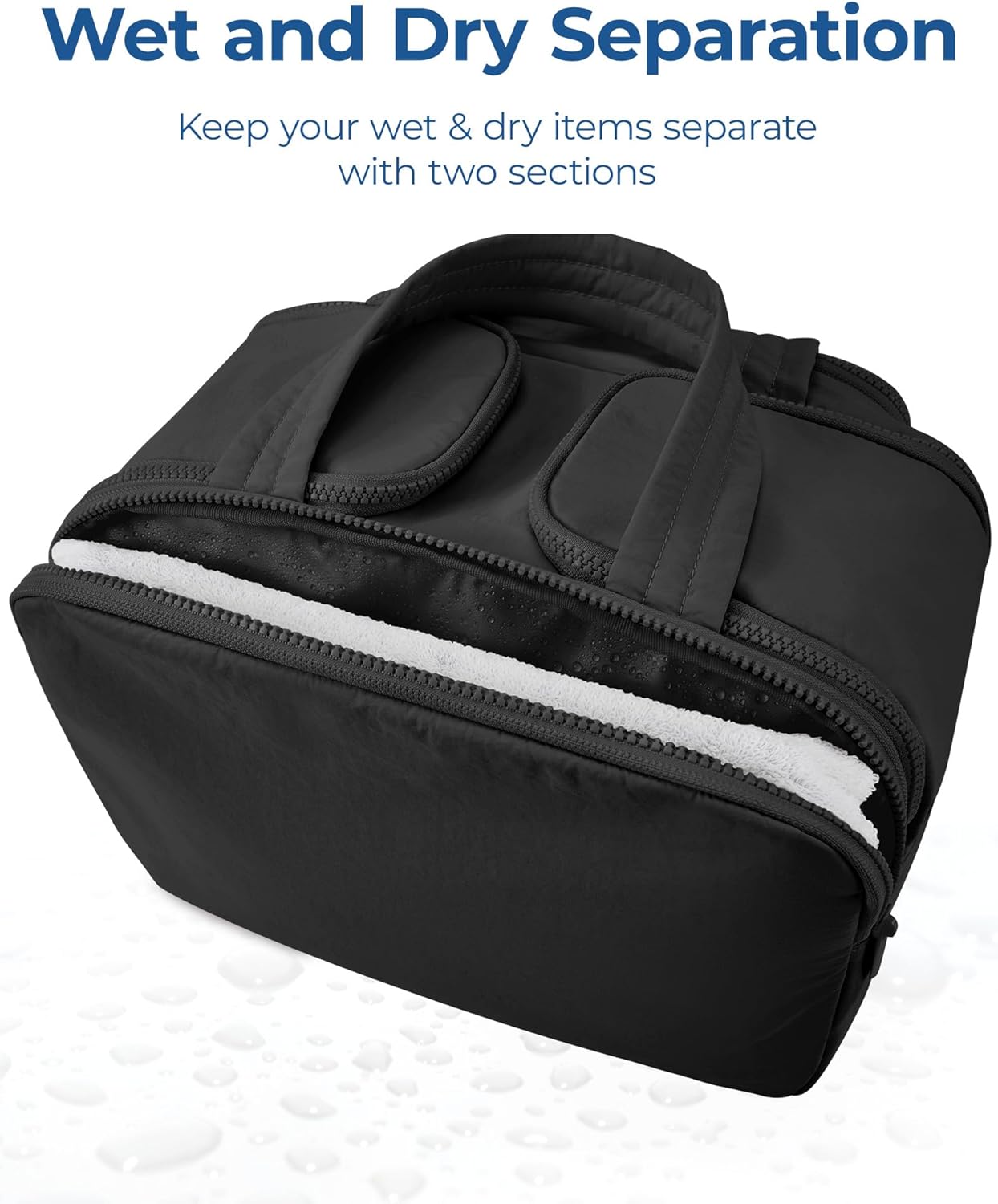 Keltrana Wide-Open Lightweight Travel Toiletry Bag for Women - Beige