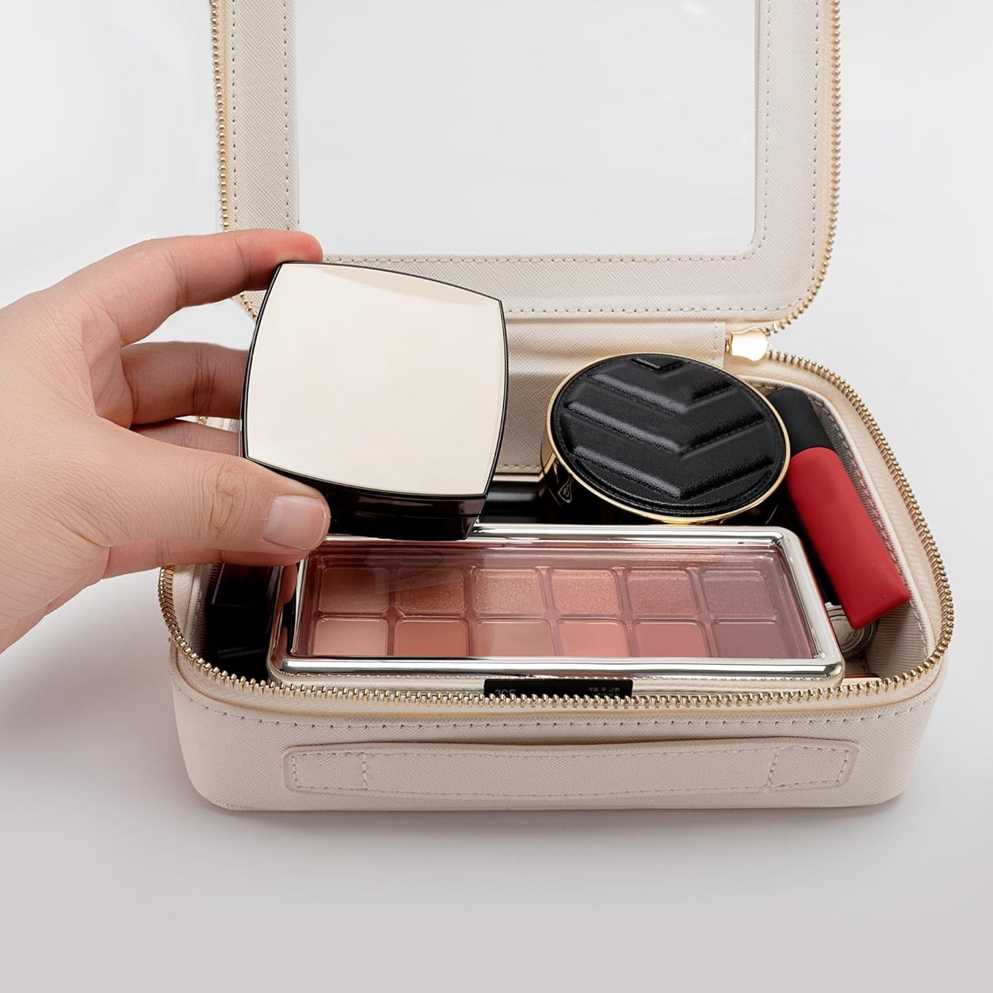 Keltrana Aveniee Clear Travel Makeup Organizer Bag - White