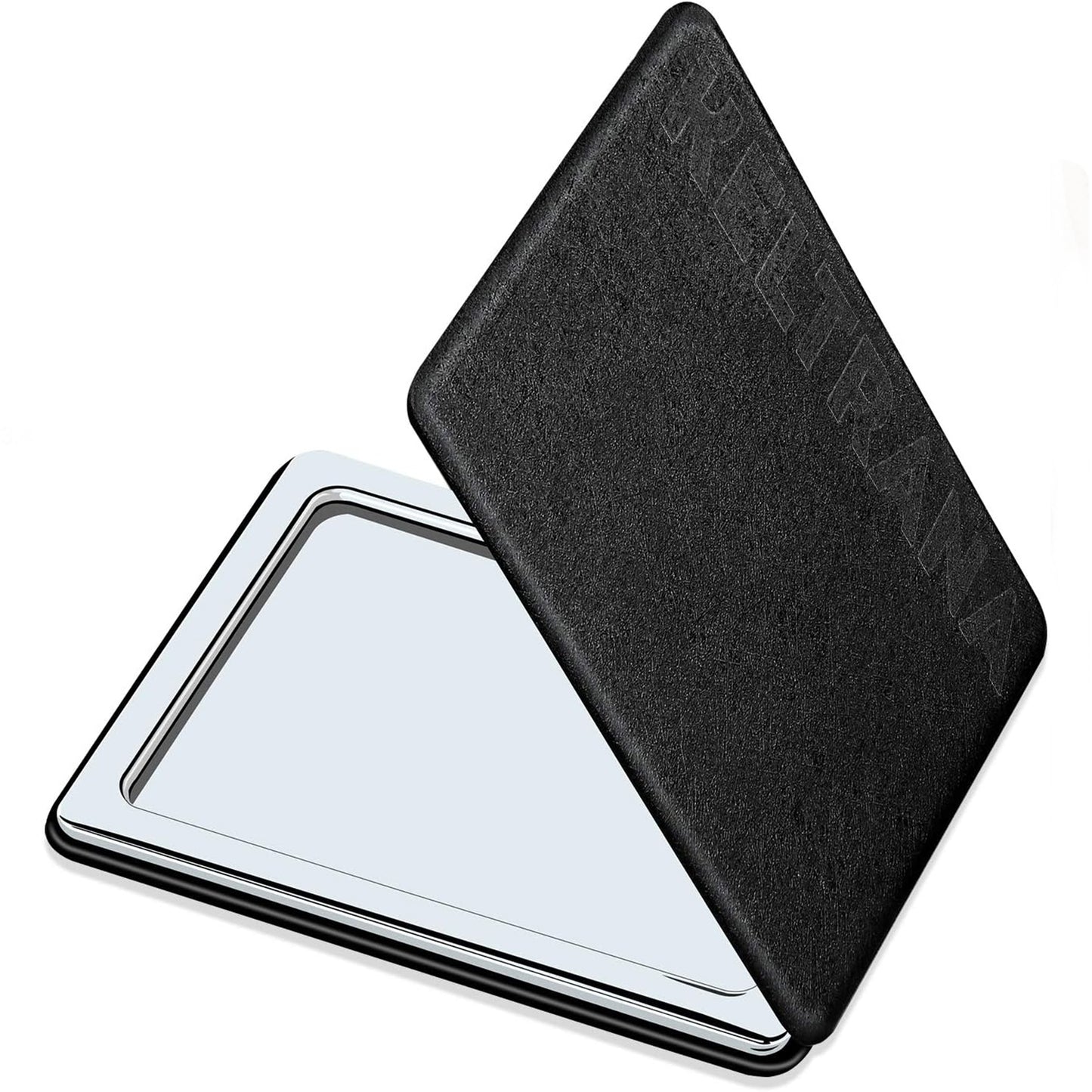 Keltrana Black Travel Compact Mirror for Men – Double-Sided Magnifying Mirror for Pocket, Wallet, or Handbag