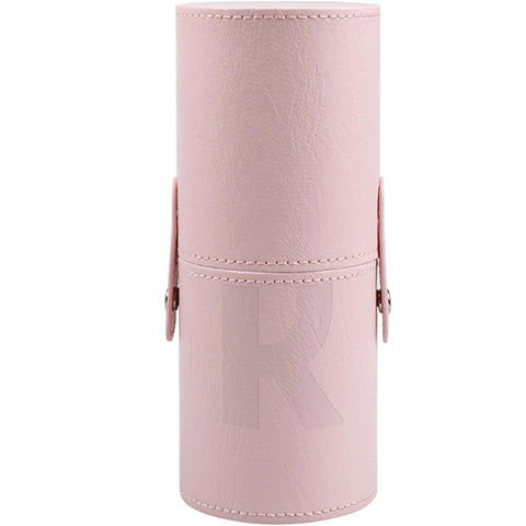 Keltrana Portable PU Leather Makeup Brush Holder – Waterproof Travel Brush Organizer Bag – Pink