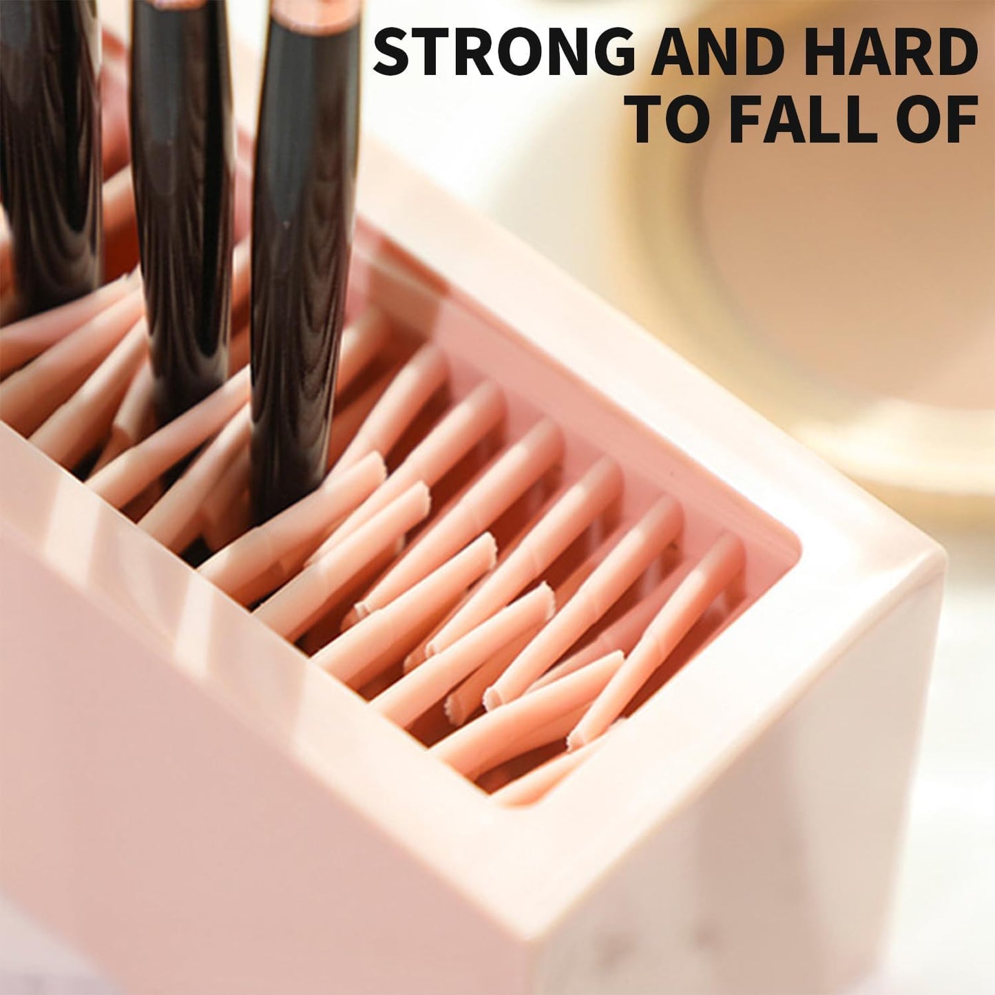 Keltrana Silicone Makeup Brush Holder Organizer – Vanity Air Drying Rack for Brushes, Eyeliners, Beauty Blender and More