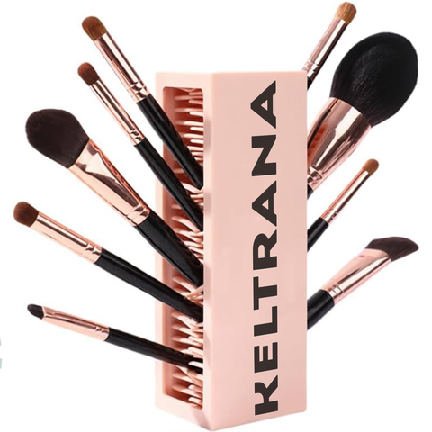 Keltrana Silicone Makeup Brush Holder Organizer – Vanity Air Drying Rack for Brushes, Eyeliners, Beauty Blender and More