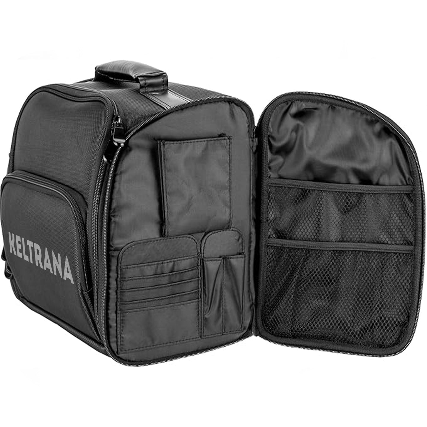 Keltrana Soft Sided Professional Travel Makeup Case – Nylon Black Cosmetic Bag