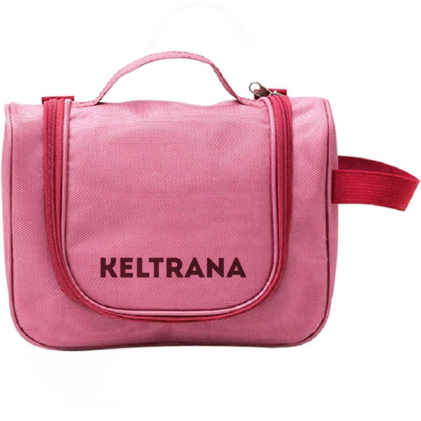 Keltrana Toiletry Travel Shaving Kit Pouch – Wash Bag for Men & Women, Pink Cosmetic Organizer