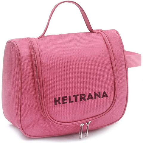 Keltrana Toiletry Travel Shaving Kit Pouch – Wash Bag for Men & Women, Pink Cosmetic Organizer