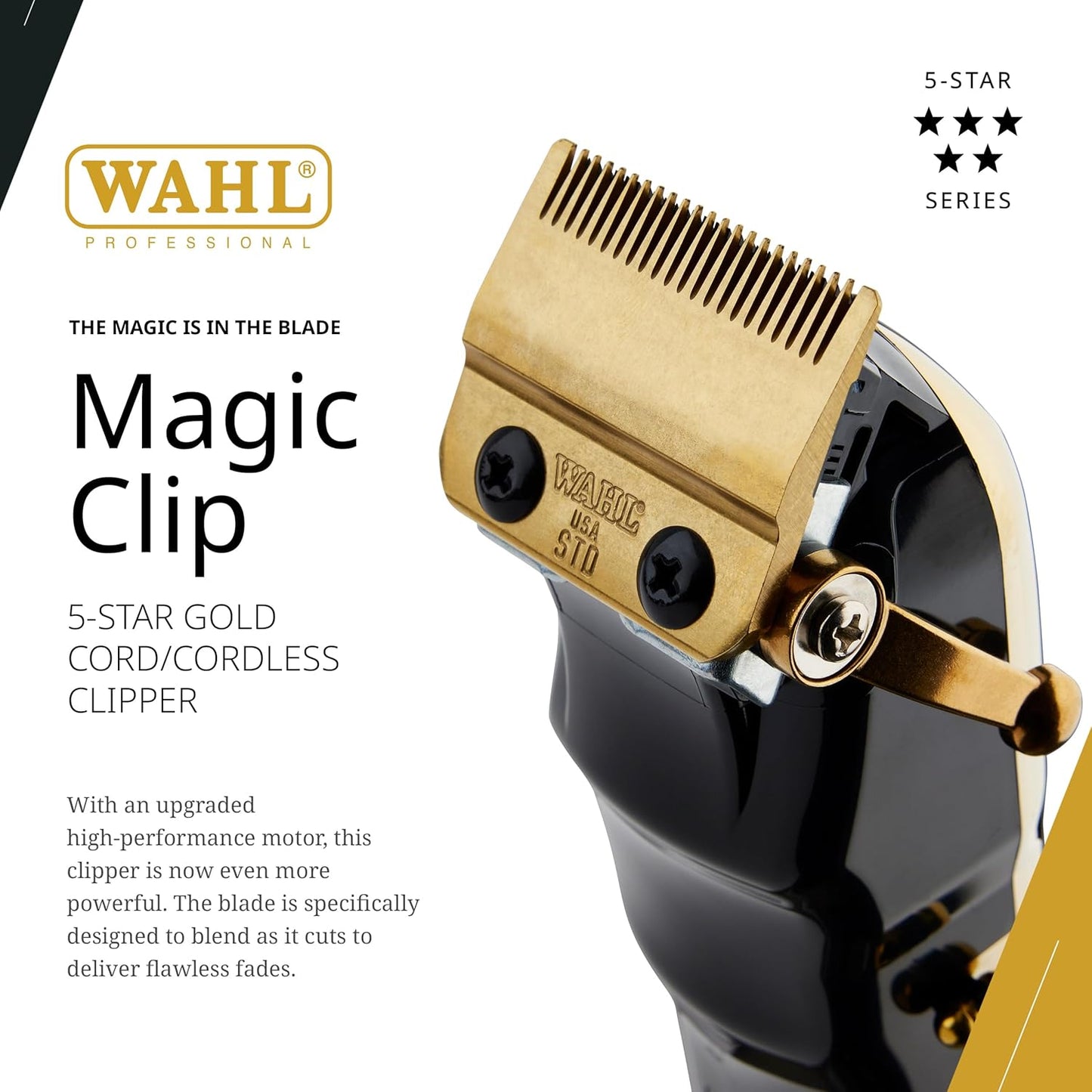 Wahl Cordless Clipper (Black & Gold) – 8148